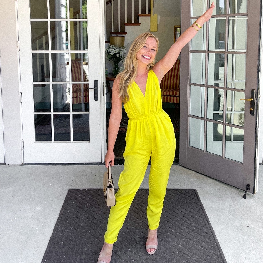 L'academie The Affi Jumpsuit in Yellow size XXS NWT